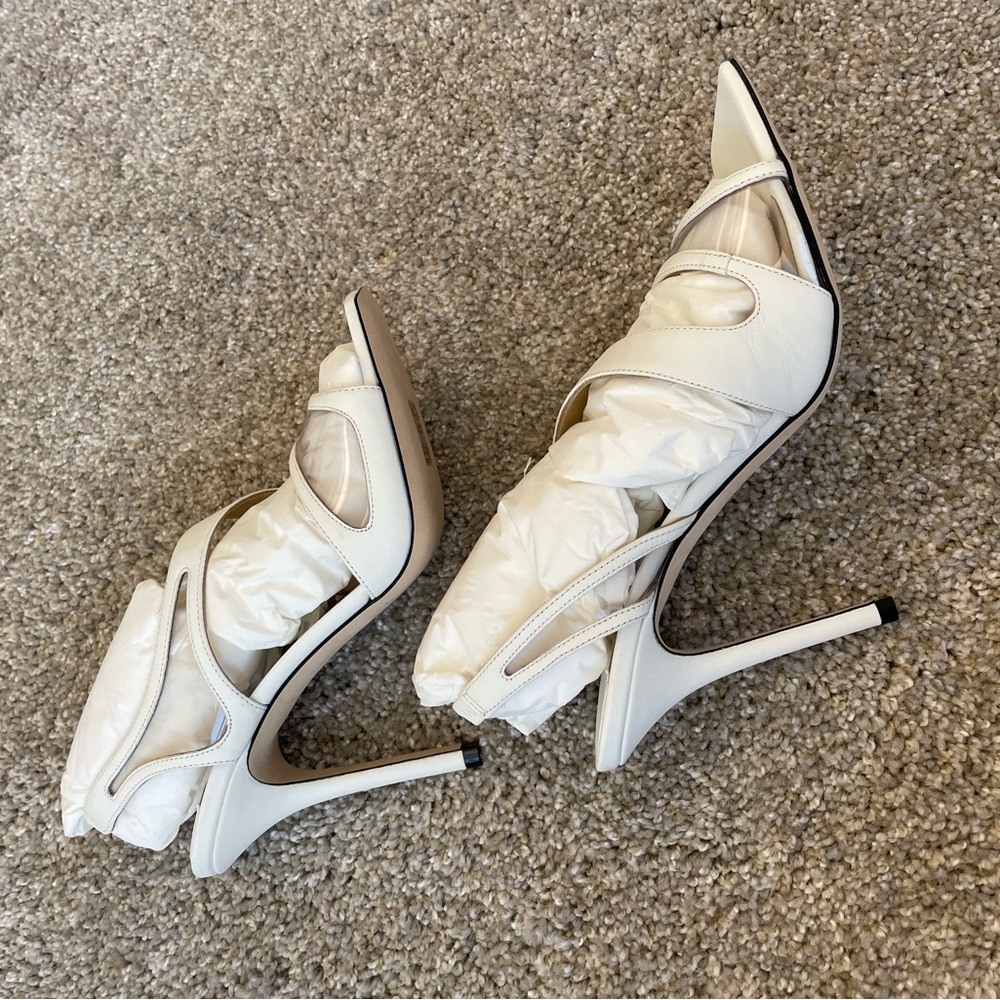 Jimmy Choo Isabel with Plexy size 37.5 white NEVER WORN - Picture 3 of 6